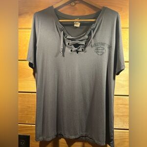 Harley Davidson V-Neck Short Sleeve Tee